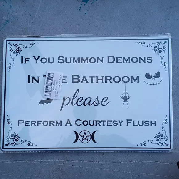 2/$20 Gothic Bathroom Metal Sign NWT - Picture 4 of 5